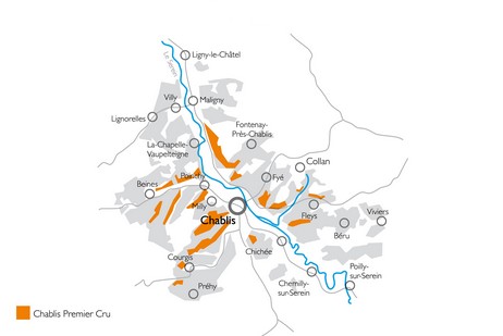 Télécharger la carte de l'appellation Chablis Premier Cru