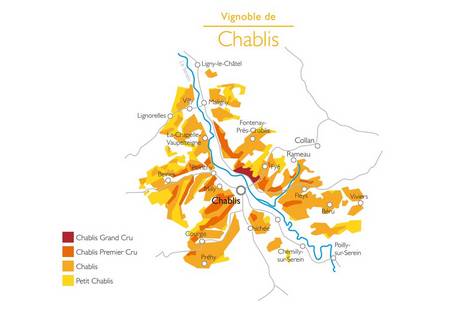 Map of Chablis' vineyard 